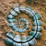 broken pebbles spiral made of broken pebbles
